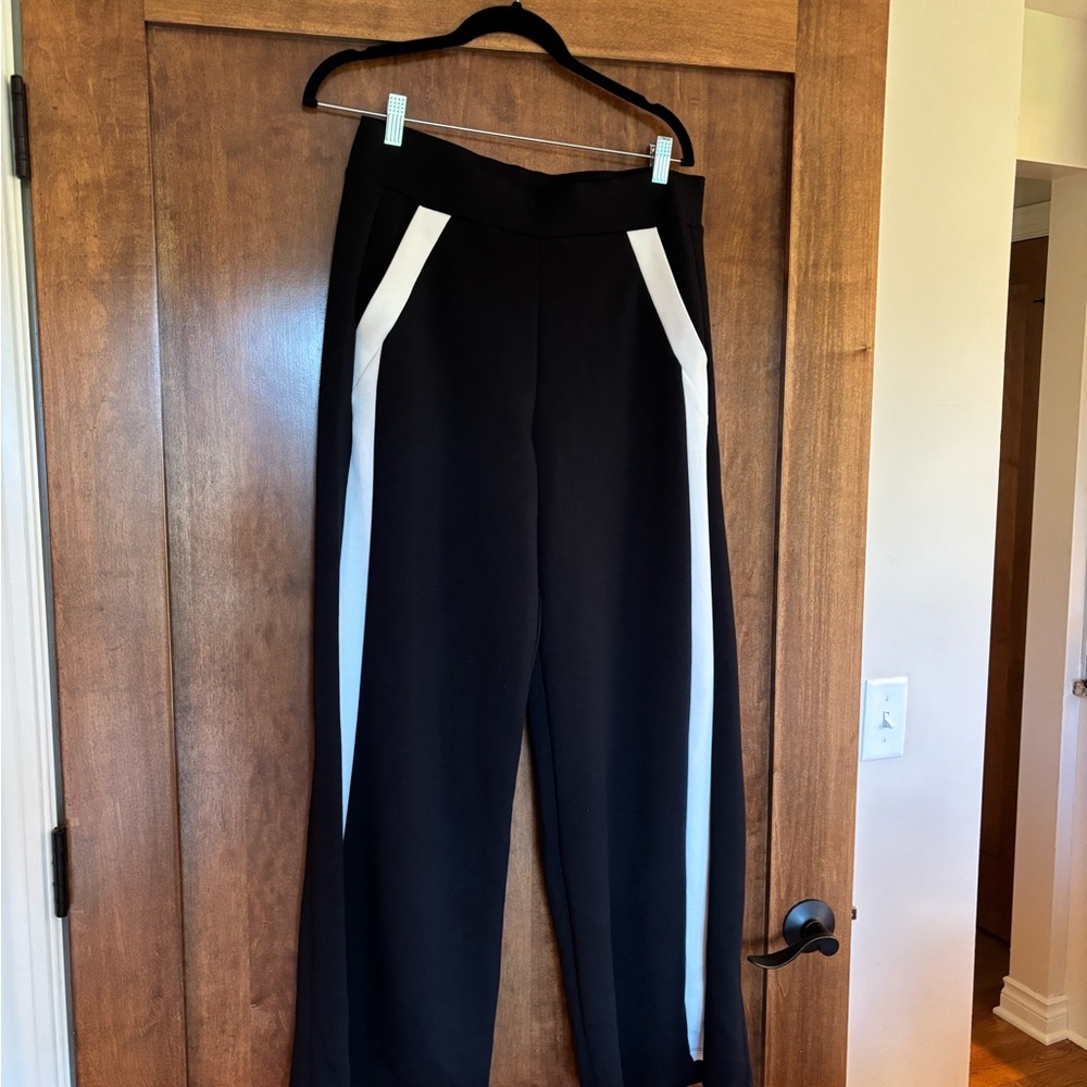 SPANX Black and White Wide Leg Pants